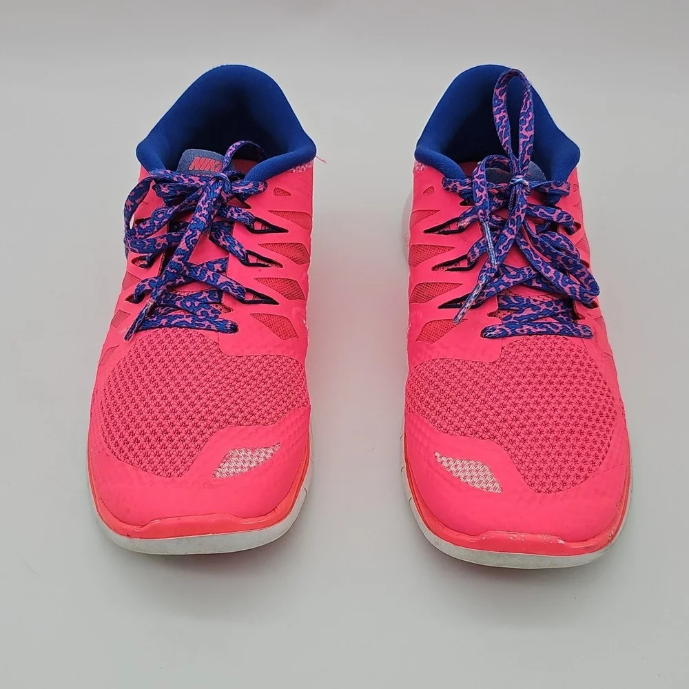 Nike Free 5.0 GS Hyper Pink Royal Blue Shoes 644446-601 Youth Girl 7Y Womens 8.5